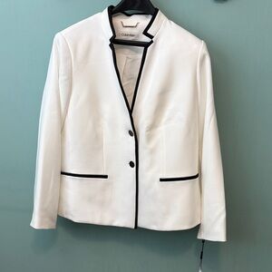 Calvin Klein White Blazer with Black Accents